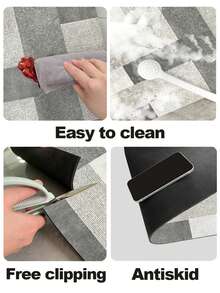 1pc Washable Non-Slip Beige Simple Kitchen Mat, Italian Minimalist Style Square Grid Striped Silica Gel Non-Slip Carpet, Quick Absorbency, Easy Cleaning, Suitable For Kitchen, Dining Room, Bathroom, Laundry Room And Entrance - Beige - View 10