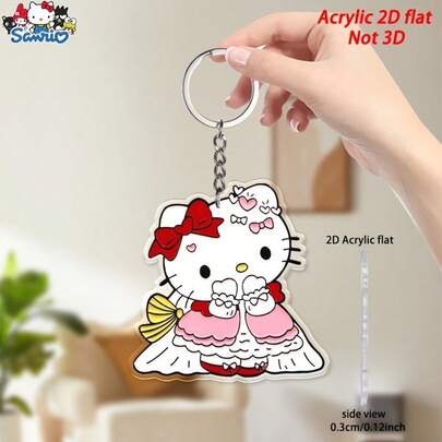 Móc khóa acrylic hình hoàng tử 2D phẳng, 1 chiếc - Hình hoạt hình dễ thương có khuôn mặt và trang phục hoàng tử, mặt dây chuyền chìa khóa (Quà Giáng sinh, Lễ tình nhân), 2D phẳng