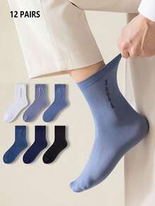 1/10/12 Đôi tất nam, tất lụa công sở mùa hè, tất mỏng thoáng khí tối giản dài đến bắp chân, đa năng để mang hàng ngày. - Nhiều màu - Xem 17
