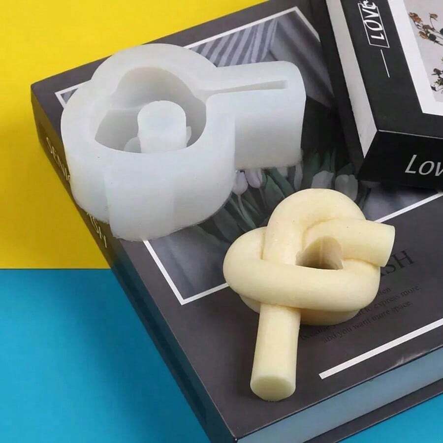 Khuôn silicon làm giá đỡ nến hình nút thắt, tự làm thủ công, sáng tạo, dùng để trưng bày nến thơm bằng đá thạch cao. - chân nến - Xem 1