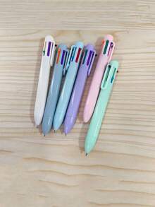 6pcs/12pcs Macaron Color Retractable Ballpoint Pens, 6 Colors In 1 Pen, 0.7mm Refill, Suitable For Schoolwork, Grading, Editing, Back To School Season - A - View 8