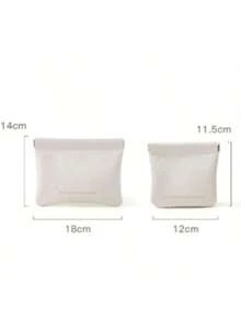 Túi đựng đồ/hộp sắp xếp màu trơn, túi đựng dây nguồn, hộp đựng cáp di động, hộp đựng cáp tai nghe tự đóng, hộp đựng mỹ phẩm và son môi, hộp đựng tiền xu và thẻ, hộp đựng trang sức và đồ dùng cá nhân khi đi du lịch, túi đựng băng vệ sinh mini, ví đựng tiền lẻ di động. - Màu be - Xem 5