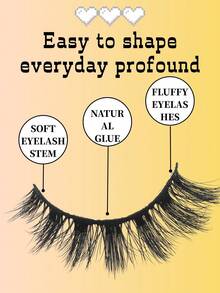 Fengxiu Eyelash 10 Pairs D Curl Spiky Eyelashes Yellow Packaging Fluffy Wispy Faux Mink Lashes Curly Spiky Tail Lash Extension Soft Reusable Eye Beauty,Fine Natural, Grafted Appearance, Faux Mink, Transparent Band, Y2K Style, 3D Fluffy Long Cat Eye, Natural Thick Eyelash Extensions - Black - View 5