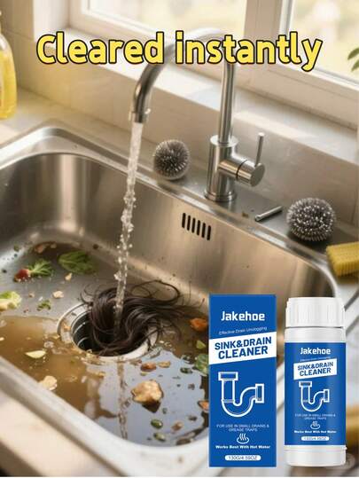 Polvo para limpiar tuberías - Elimina olores, desatasca la suciedad de los desagües, previene los , mantiene la frescura diaria, portátil para uso doméstico