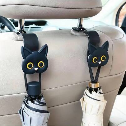 2pcs Owl Shaped Car Seat Hooks, Rear Seat Back Storage Organizer And Decor, Practical Car Accessories