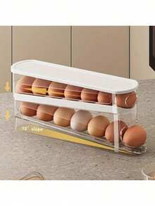 Giá đựng trứng hai lớp tự động, hộp bảo quản trứng, hộp trượt đựng được 12-14 quả trứng - Thiết kế bản lề, chất liệu nhựa, không tiếp xúc trực tiếp với thực phẩm - Giá để trứng trong tủ lạnh, khay đựng trứng nhà bếp, hộp đựng trứng có bánh xe, hộp bảo quản trứng có nắp đậy. - Nhiều màu - Xem 10