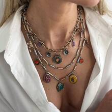 1 Set Fashionable Multi-Layer Retro Floral Dopamine Color Necklace - Multicolor - View 2