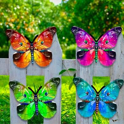 1pc Butterfly Wall Decor - Made Of Weatherproof Acrylic Material, Suitable For Outdoor Garden Use, Size: [Size], No Electricity Required, Suitable For Home, Yard And Event Butterfly Decorations, Wall Decor