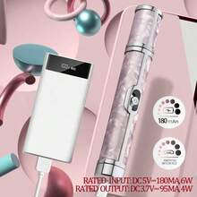 180mAh 可充电电动美甲打磨套装，专业美甲修脚工具套装，含 12 个钻头 + 6 个砂圈，指甲和足部护理工具 - 彩色 - 查看 4