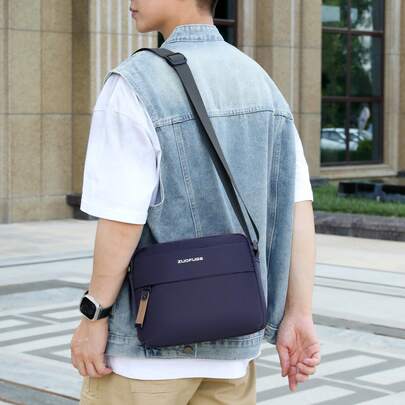 Bolso de hombro minimalista para hombres, bolso de hombro de moda, gran capacidad, maletín de negocios