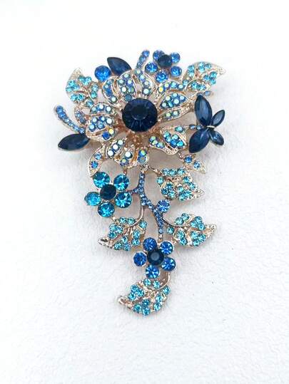 女士奢华新款花卉胸针，优雅水晶复古宫廷风时尚百搭胸针