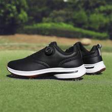 Men's Golf Casual Sports Shoes - Black With Studs - View 4