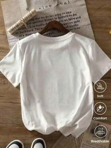 Camiseta de manga corta para mujer diseño moderno y transpirable ideal para el verano nueva colección moda femenina - Blanco - Ver 2