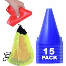 Cones Sports Training, Inches Tall Visible, Durable And Easy To Handle Sports Cones, All Kinds Of Training Cones Activities And Field Practice Sport - 15 Pack, Blue - View 1