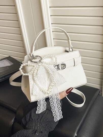 1 chiếc (7.5in*4.7in*3.5in) Túi xách nữ thời trang, túi đeo vai, túi đeo chéo, túi tote, chất liệu PU chống trầy xước và mài mòn, thích hợp cho mua sắm, hẹn hò, dự tiệc, đi làm, dây đeo có thể điều chỉnh, quà tặng cho gia đình, bạn bè, bạn gái, túi xách nữ màu trắng thanh lịch, tối giản, phong cách thường ngày.