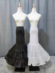 Enagua de tul de licra estilo sirena trompeta blanca para vestido de novia - Multicolor - Ver 1