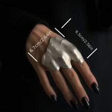 Niche-Designed Irregular Pleated Joint Ring, Minimalist Cold-Style High-End Finger Ring, Unique And Exquisite - 銀色 - 查看 5