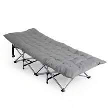 Portable Folding Camping Cot Bed With Soft Pad For Adults Sleeping In/Outdoor - As Pic - View 1