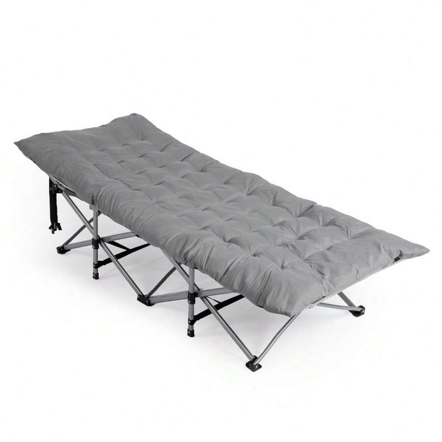 Portable Folding Camping Cot Bed With Soft Pad For Adults Sleeping In/Outdoor - As Pic - View 1