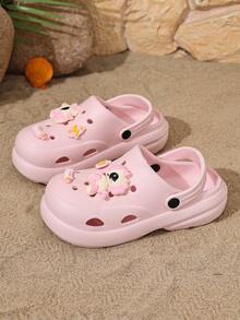 1 đôi dép xăng đan thoáng khí hình ngựa hoạt hình cho trẻ em, dép mùa hè chống trượt, dép đi biển đế mềm EVA cho bé trai và bé gái - Hồng - Xem 11