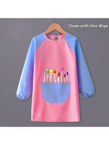 1/2/4pcs Kids Art Apron, Waterproof Long Sleeve Children's Painting Apron, Suitable For 3-8 Years Old, Pocket Art Smock For Painting, Cooking, Eating, Artist Painting Apron - Multicolor - View 7