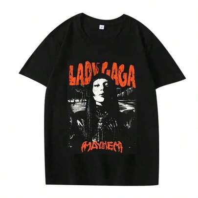 Camiseta Mayhem para Hombre y Mujer, Talla Grande, 100% Algodón, Manga Corta, Estilo Urbano, Moda Holgada, Estampado de Verano, Unisex