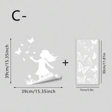 1/3pcs Modern Minimalist Figure Butterfly Static Window Sticker White Silhouette Glass Decal For Living Room Glass Window Mirror Decor No Glue Removable Home Window Ornament - White Silhouette Window Sticker - View 15