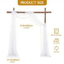 28in X 19ft Wedding Arch Decor Fabric, Chiffon Sheer Curtain, 2pcs White Voile Drapes For Wedding Ceremony Decor, Birthday Party Ceiling Backdrop - View 3