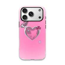 Funda para teléfono: Funda para teléfono con diseño de lazo de corazón rosa, que ofrece una protección duradera de doble capa que es resistente a los golpes y elegante.Adecuada para iPhone 11 hasta 17 Pro Max y Pro Plus, esta nueva funda para teléfono de diseño creativo es una - Negro - Ver 2