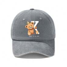 1顶女士棒球帽，可爱泰迪熊皇冠印花，饰有“BORN TO BE KING”字样，后部可调节搭扣，轻便舒适，是夏季海滩装扮的完美之选。 - KXiongYinhuaBCap - 查看 19