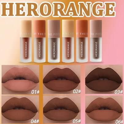 Lápiz labial líquido que cambia de color HERORANGE, 3 piezas/1 pieza, acabado mate de larga duración resistente al agua y a las manchas, tonos marrones, alta pigmentación, maquillaje multifuncional para labios y ojos