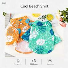 夏威夷海滩休闲狗狗衬衫 - 宠物夏季T恤 - 透气凉爽套装 - 夏威夷衬衫 - 小型犬 - 彩色 - 查看 9