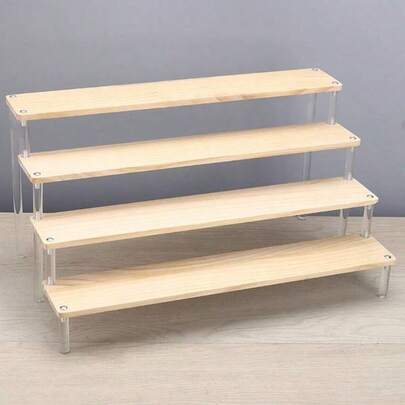 This Wooden Desktop Dessert Display Stand Features Multiple Decorative Tiers And Acrylic Storage, Perfect For Displaying Small Figurines, Cosmetics, And Jewelry. It's Also Ideal For Storing Nail Polish, Perfume, Scented Candles, Air Fresheners, And More. Perfect For Desktops, Offices, Dressing Tables, Bedrooms, Bathrooms, Homes, Dormitories, And More. A Wonderful Gift For Father's Day And Mother's Day!