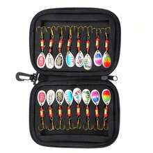 16 Metal Rotating Spinner Lures Fishing Lure Artificial Spinner Baits For Pike Bass Trout Fishing With Free Fishing Bag - Multicolor - View 6