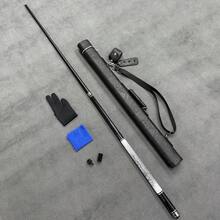 12.5mm High Precision Fiberglass Pool Cue, 2pcs/Set American 9-Ball And Pool Cue Sticks, Non-Slip Handle With Embossed Shell And Accessories - Black - View 2