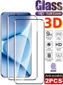 2片装曲面钢化玻璃屏幕保护膜，兼容小米Note 15/14 Pro 4G/5G、13/14/15 Pro+、小米15 Ultra，9H硬度，防指纹，无气泡3D曲面钢化玻璃膜，兼容手机壳，易于安装 - 無色 - 查看 14
