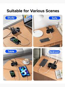 ORICO 旅行电源插座，配备 2 个交流电源插座、2 个 USB-A 端口和 1 个 USB-C 端口，适用于旅行/家庭/宿舍/办公室。 - 查看 9