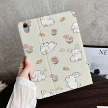 1 Cute Bunny Rabbit Print Piece Book-Style Flip Table Case - Multi-Angle Stand Protective Cover With Pen Holder Compatible With IPad Pro (M5)/ Air (M3)/ 11"(A16)/ 10.9/10.2/ Air 5th Gen/Pro11/10th/9.7/Air 2/ (7th Gen)/ (8th Gen)/ Air 4/5/ Pro 11/ 10th Generation 10.9-Inch 2022 Smart Case/ Air 13(M3 2025)/ Air 11(M3 2025)/ Air 11(M3 2025)/ 11(A16 2025)/Galaxy Tab S10+/S9/A9, Auto Sleep/Wake Function Compatible With Xiaomi 6/6pro/7/7pro - Multicolor - View 10