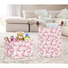 Rectangular Storage Basket, Books Box, Gift Basket, Room Decor(Animal) - 1-Nơ hồng - Xem 2