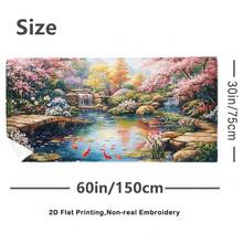 1pc Cherry Blossoms Koi Pond Waterfall Scene Beach Towel Microfiber Bath Towels Gifts, Microfiber Bath Travel Towels For Women Yoga Sports 30*60in(75*150cm) - A - View 3