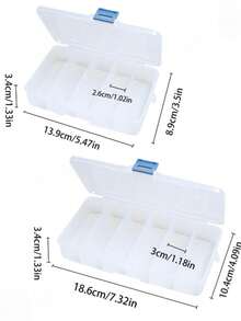 1 Pc Five-Compartment Six-Compartment Cotton Swab Lip Brush Multifunctional Large-Capacity Makeup Tool Storage Box - Clear - View 2