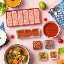 Rain Silicone Freezer Trays Set , 6 Pack BPA 1/2 Cup Silicone Freezer Molds With Lids, Control Portion Soup Freezer Containers Souper Food Cube Storage & Meal Prep - 1 - 查看 2