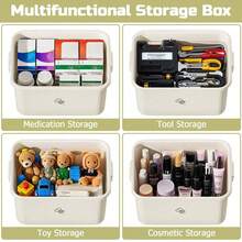 1个多尺寸多层防水药品收纳盒 - 大容量塑料药盒，便携式家用药品收纳盒，适用于卧室、浴室、办公室、办公桌 - 彩色 - 查看 7