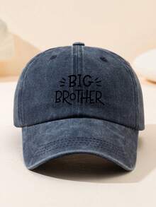 复古水洗棒球帽 - 印有“Big brother”字样 | 可调节休闲帽，适合家庭和街头穿着，多功能经典棒球帽，夏季、海滩、度假、旅行 - A - 查看 15