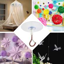 Ganchos para techo sin taladro, ganchos para techo autoadhesivos resistentes y impermeables, ganchos multiusos para móviles de viento y globos - 5 ganchos - Ver 4