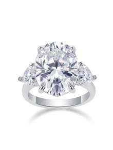 Anillo de Moissanita de plata de ley 925, hipoalergénico, anillo de compromiso/boda, diseño minimalista, uso diario versátil, regalo para el Día de San Valentín, cumpleaños, boda, viene con caja de regalo y certificado - Plateado - Ver 9