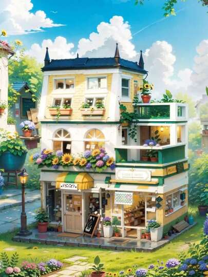 DIY Mini Building Blocks Game, A Toy Suitable For Adult Women, A Toy That Relieves Stress And Reduces Anxiety, A Cute And Interesting Adult Game Set, A Creative City House Model Building Puzzle With Creative Solutions. It Is A Perfect Birthday Gift For Your Boyfriend. A Set Of Exquisite Building Models Of Buildings (With Stickers)