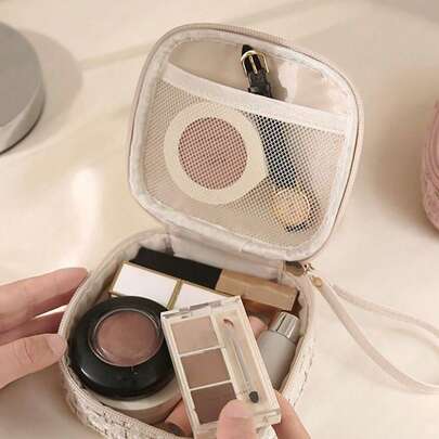 Túi trang điểm mini thời trang, túi đựng mỹ phẩm nhẹ và đa năng có khóa kéo tiện dụng khi đi du lịch, hộp đựng dụng cụ làm đẹp, túi đựng đồ vệ sinh cá nhân di động, ví cầm tay hình chữ nhật có khóa kéo họa tiết kẻ caro, túi đựng đồ vệ sinh cá nhân du lịch di động, quà tặng ngày Valentine, quà tặng cho phù dâu, quà sinh nhật, quà tặng bạn bè và thầy cô, quà tặng ngày lễ, quà tặng cho mẹ, hộp đựng đồ trang điểm du lịch và đồ vệ sinh cá nhân.