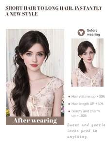 Tóc giả đuôi ngựa tết kiểu Trung Quốc mới dành cho nữ, có kẹp búi tóc, nhẹ nhàng và thanh lịch, phong cách cổ điển nhẹ nhàng, tóc giả tết tổng hợp. - Nhiều màu - Xem 5