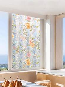 Privacy Window Film - Static Cling Glass Frosted Film, Self-Adhesive/Glueless Privacy Window Sticker. Semi-Transparent - Elegant Tulip Pattern Design, Multiple Sizes Available, Suitable For Door And Window Decoration And Privacy Protection, Applicable For Office And Bathroom. - Multicolor - View 9